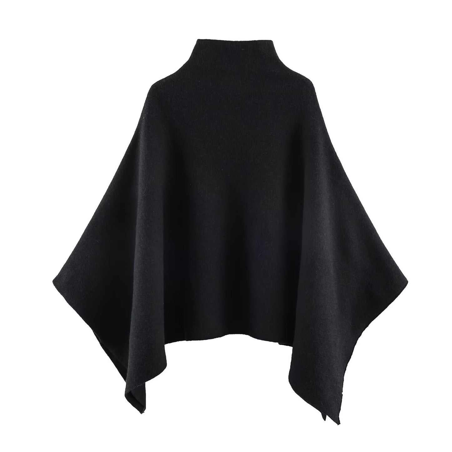 Style New Women's Fashion Stand Collar Knit Cape Coat