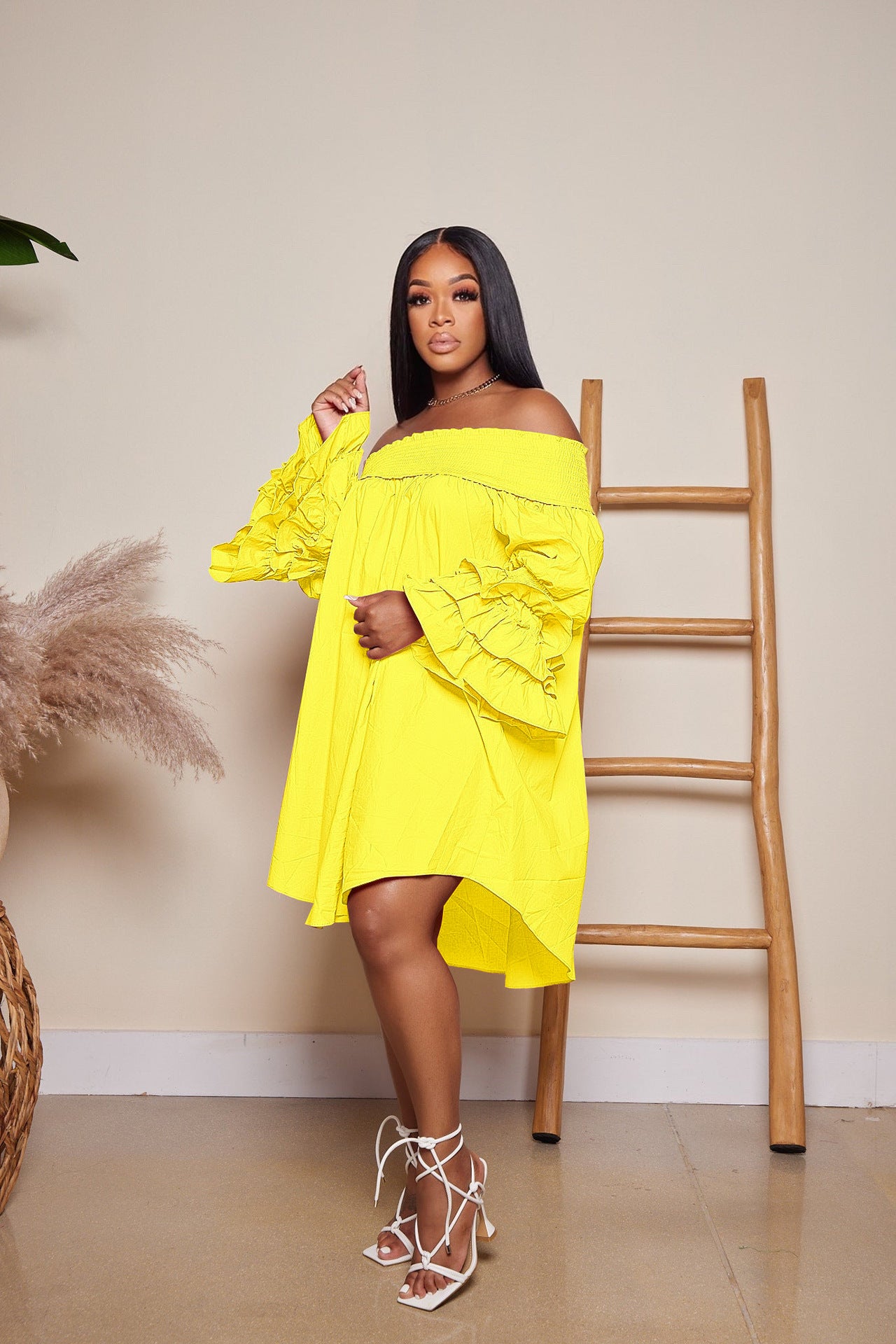 Dress Elegant Off-Shoulder Fitted Dress Style Summer Fashion