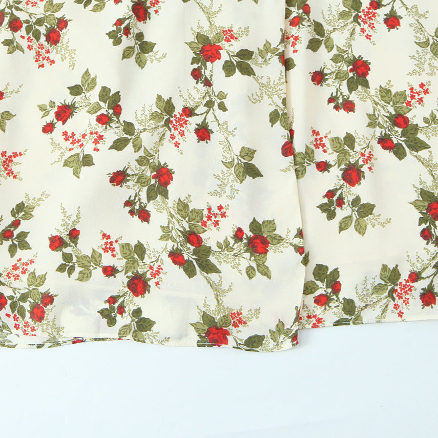 Style Floral Print Tie-Waist Long Sleeve Wrap Dress