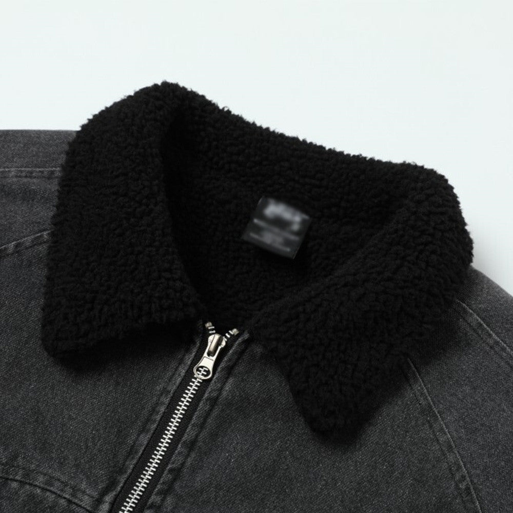 Thick cotton padded denim jacket