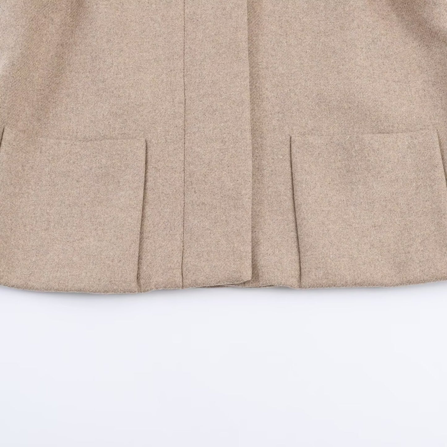 Solid Color Long Sleeve High Collar Short Coat for Women