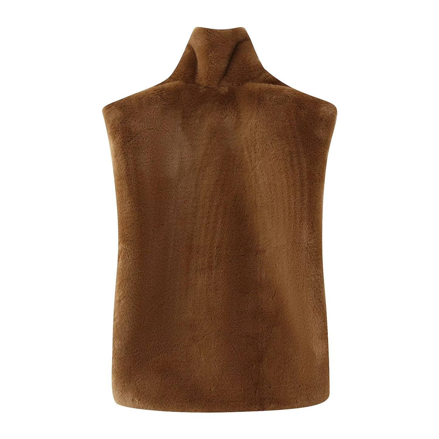 High necked faux fur shawl jacket for women's clothing