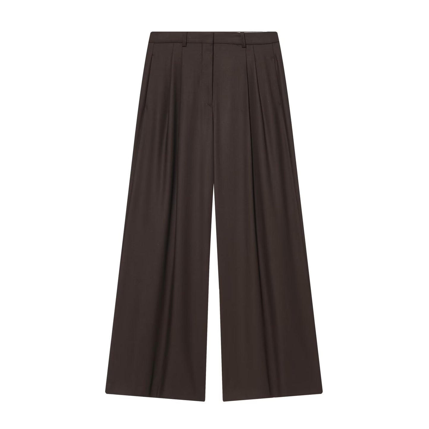 Commuting style loose wide leg pleated pants