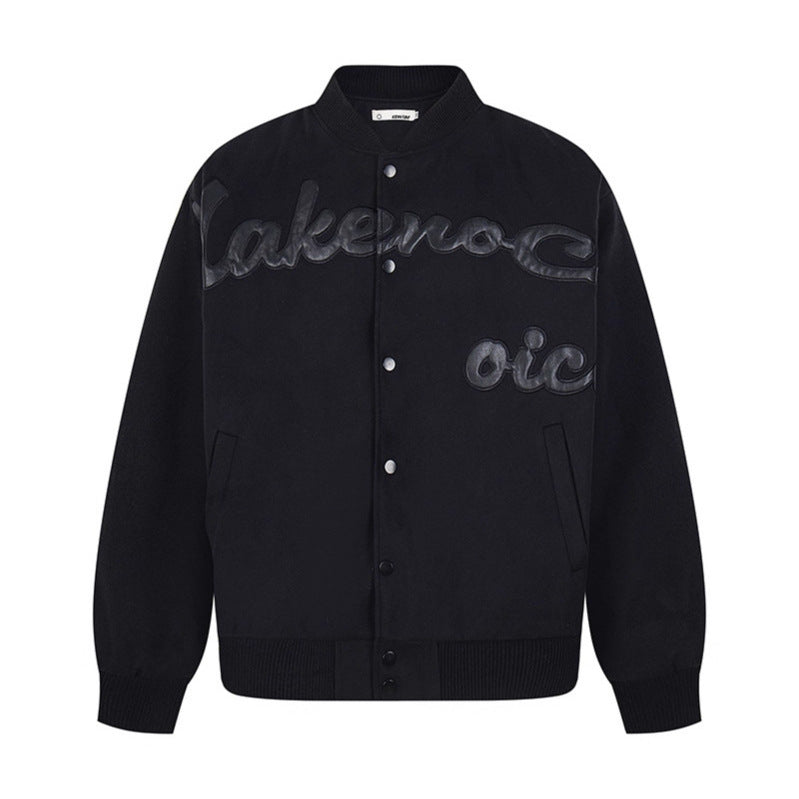 Embroidery Baseball Jacket Casual Loose Fit Couple's Outwear