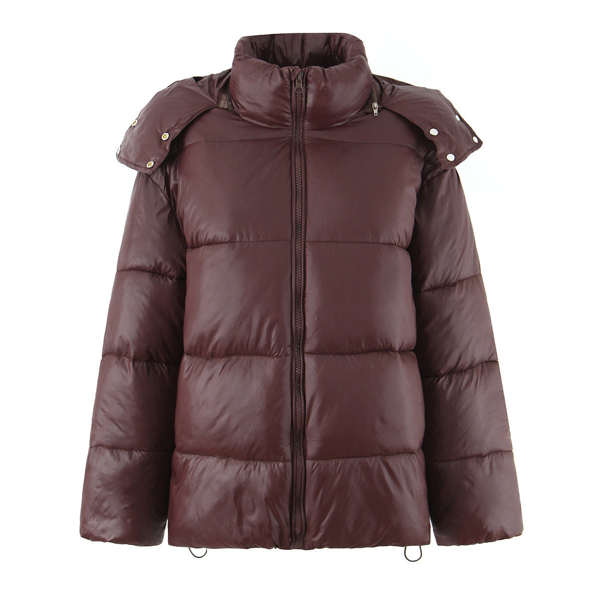 Multi colored women's loose stand collar bread jacket cotton coat versatile