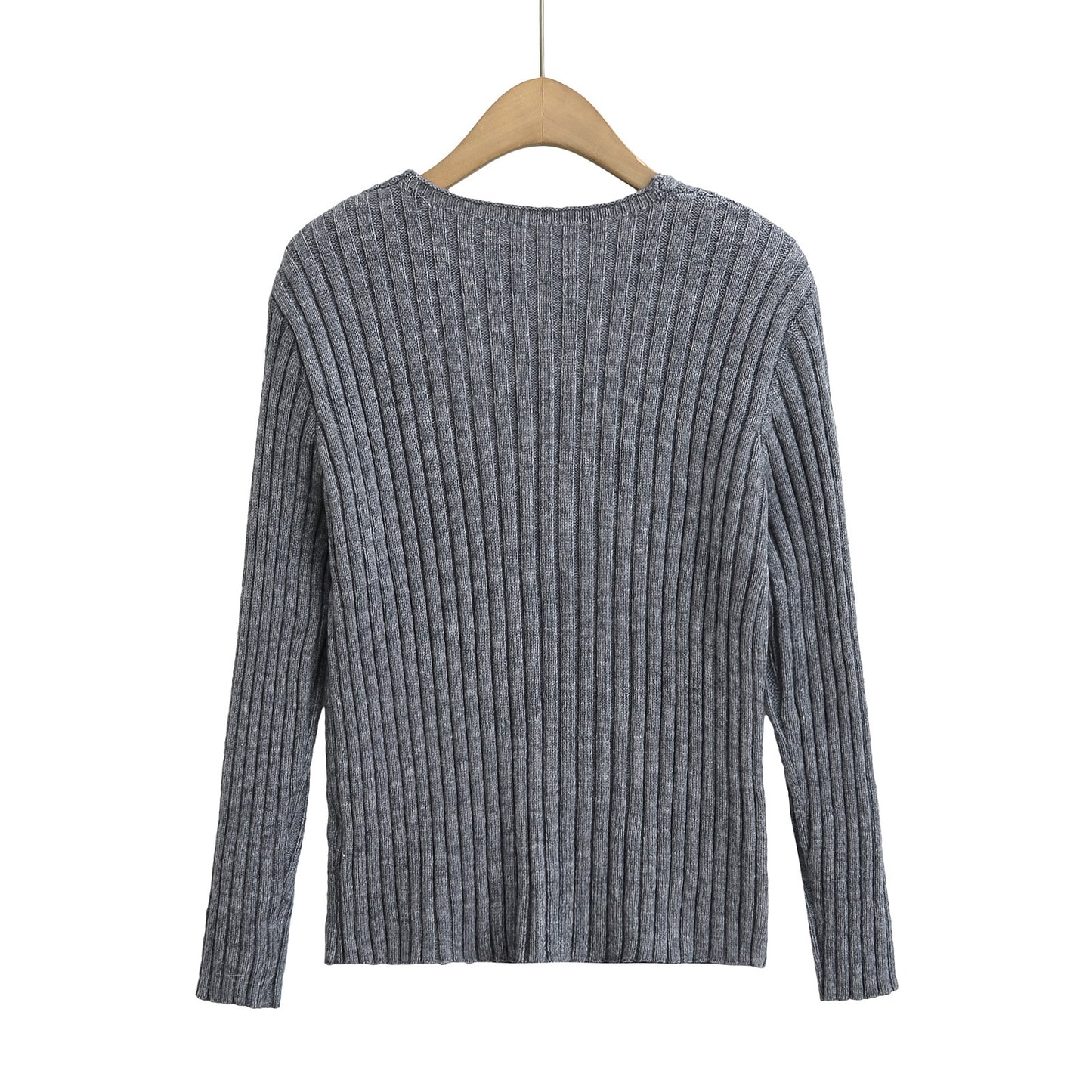 V-neck long sleeved loose sweater