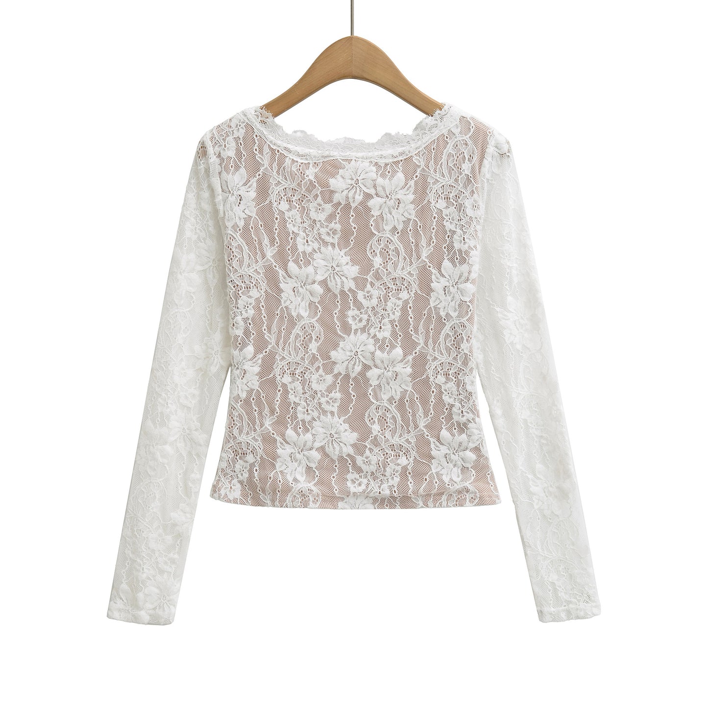 Hollow lace V-neck women's inner T-shirt