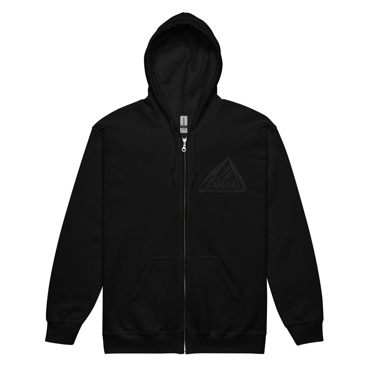 Slā 24/7 Survival Loyalty Assets Black on black Unisex heavy blend zip hoodie