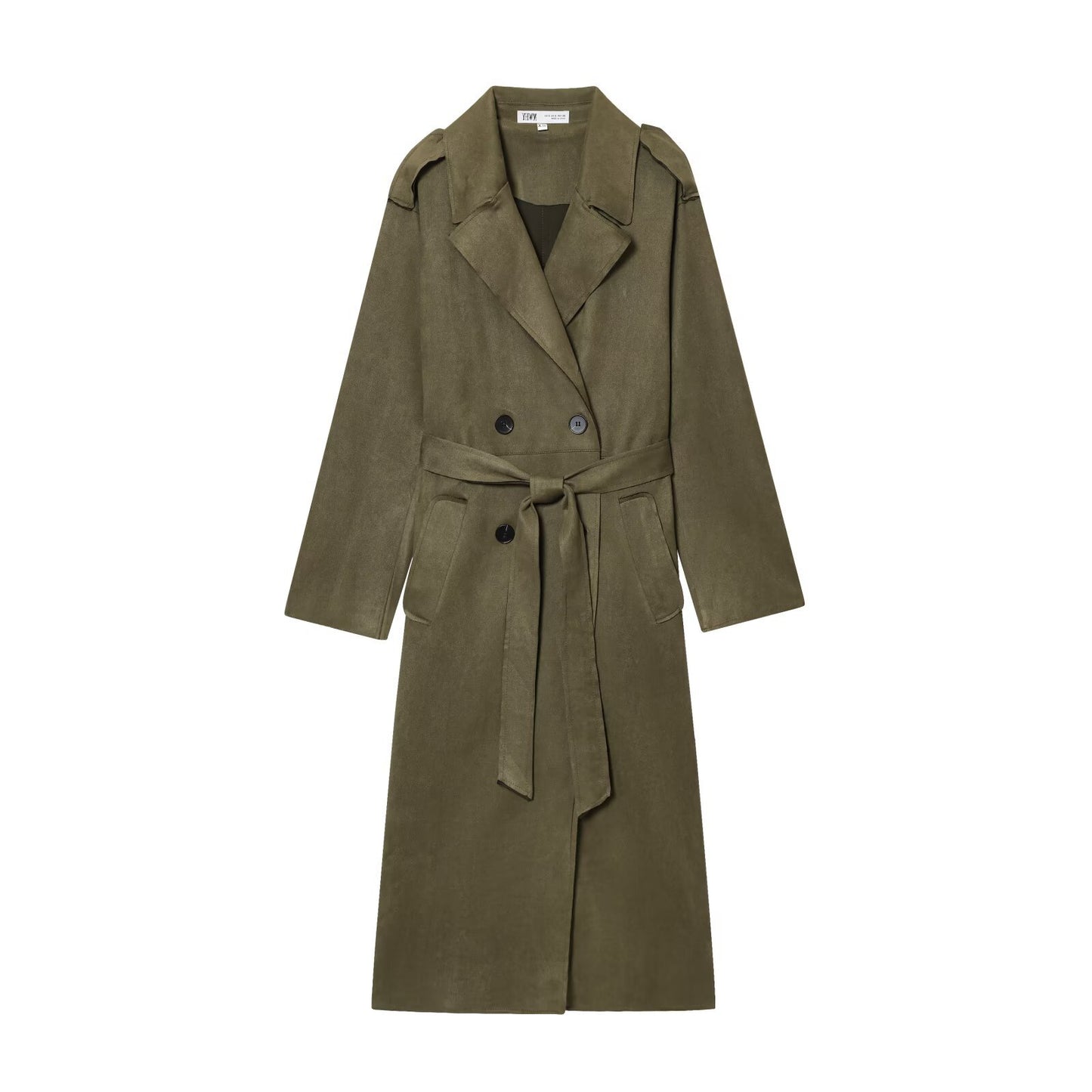 New women's fashionable anti suede effect long windbreaker
