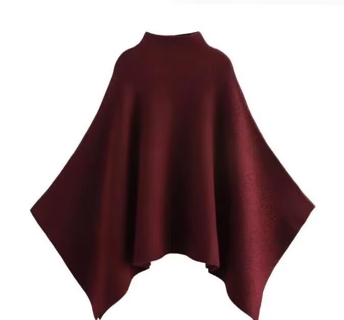 Style New Women's Fashion Stand Collar Knit Cape Coat