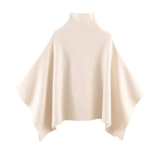 Style New Women's Fashion Stand Collar Knit Cape Coat