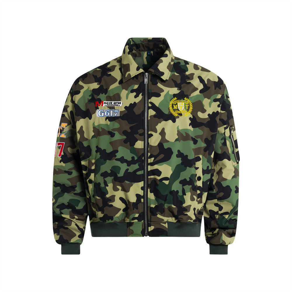 Camouflage short cotton jacket