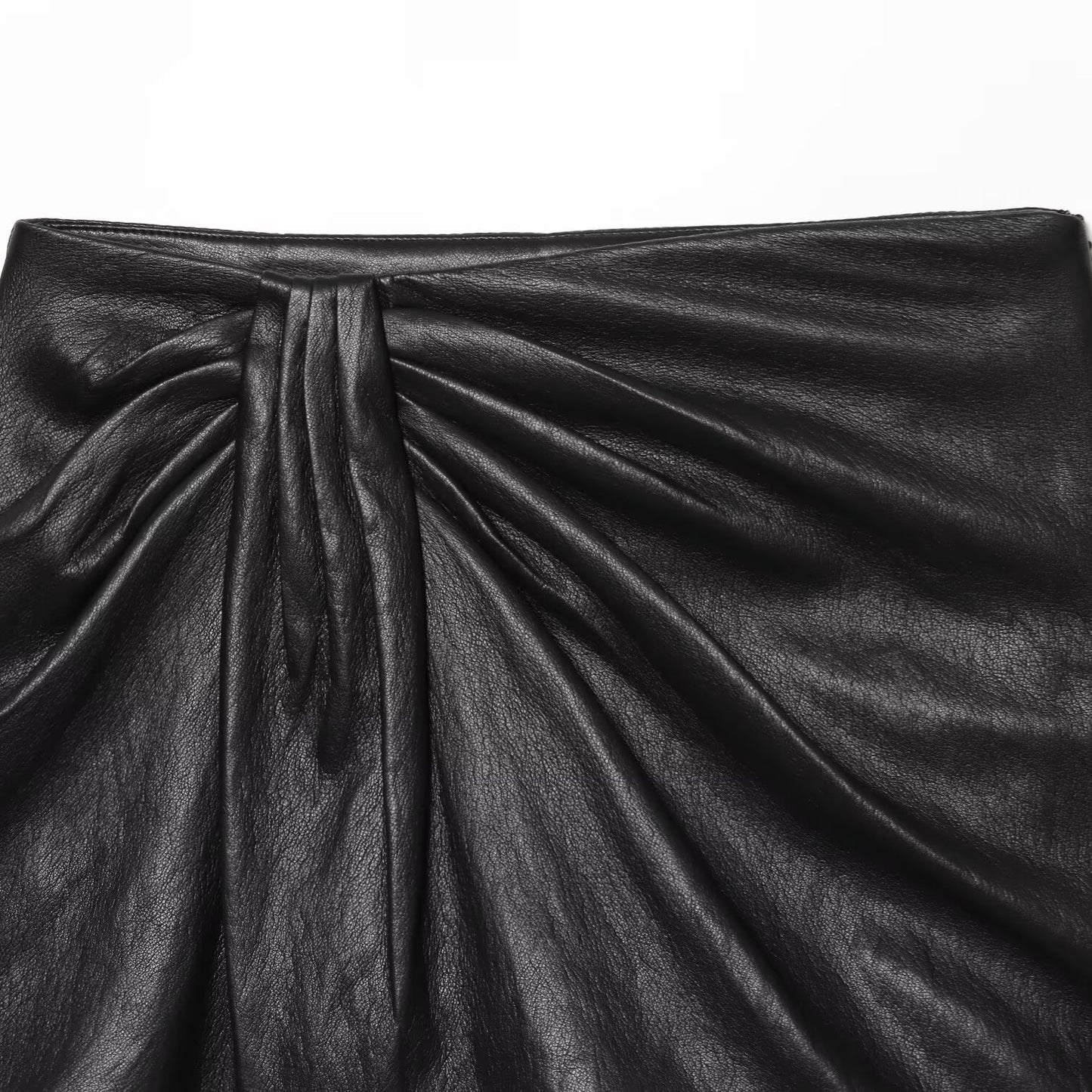 Spicy girl faux leather pleated skirt pants