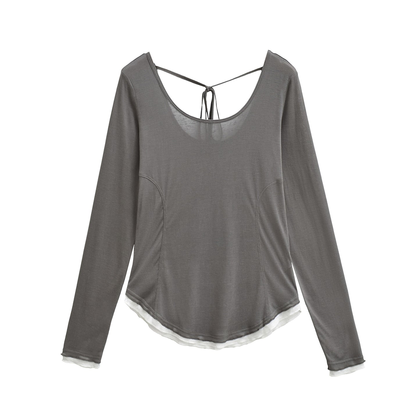 Slim fit backless tied top T-shirt