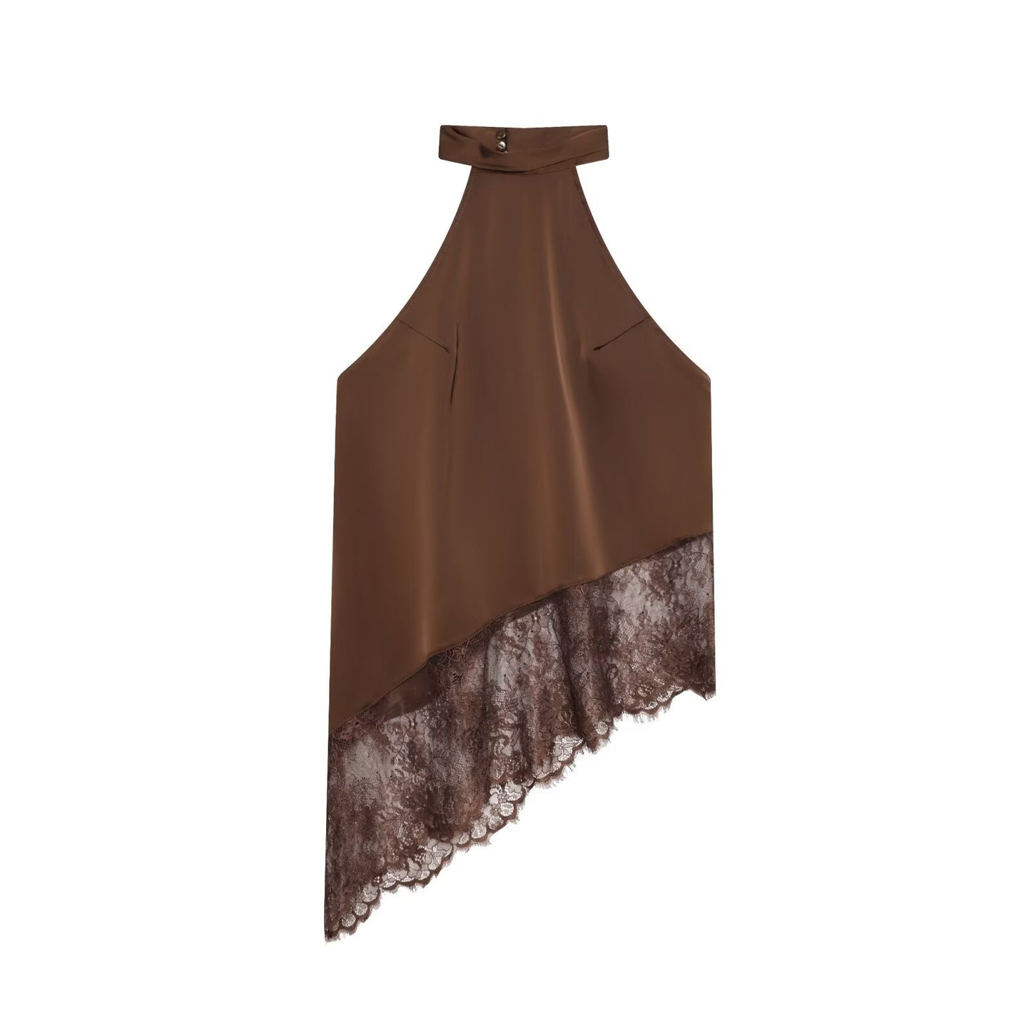 Sexy Style Fashionable Sexy Lace Spliced Halter Neck Top