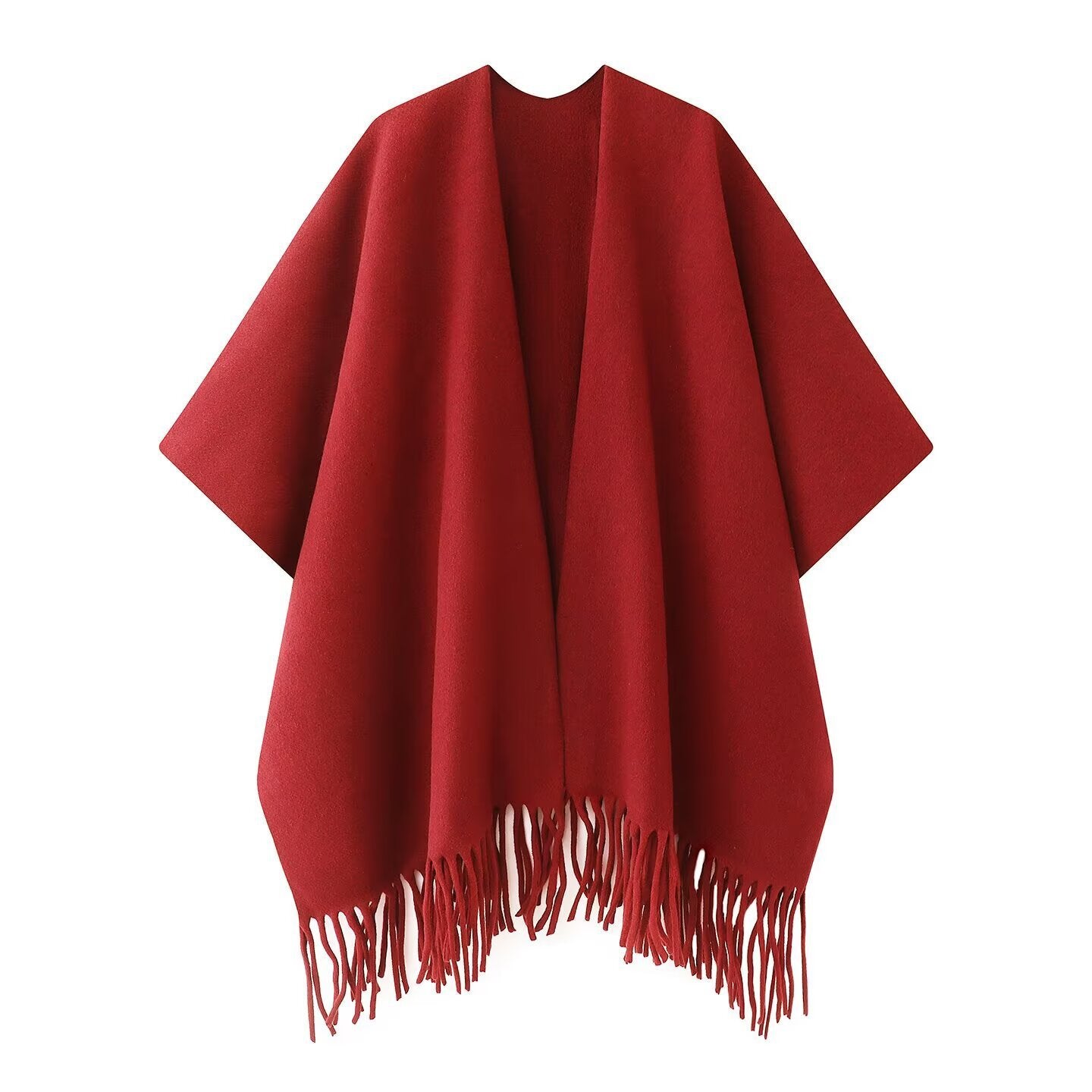 Tassel trimmed casual loose shawl jacket