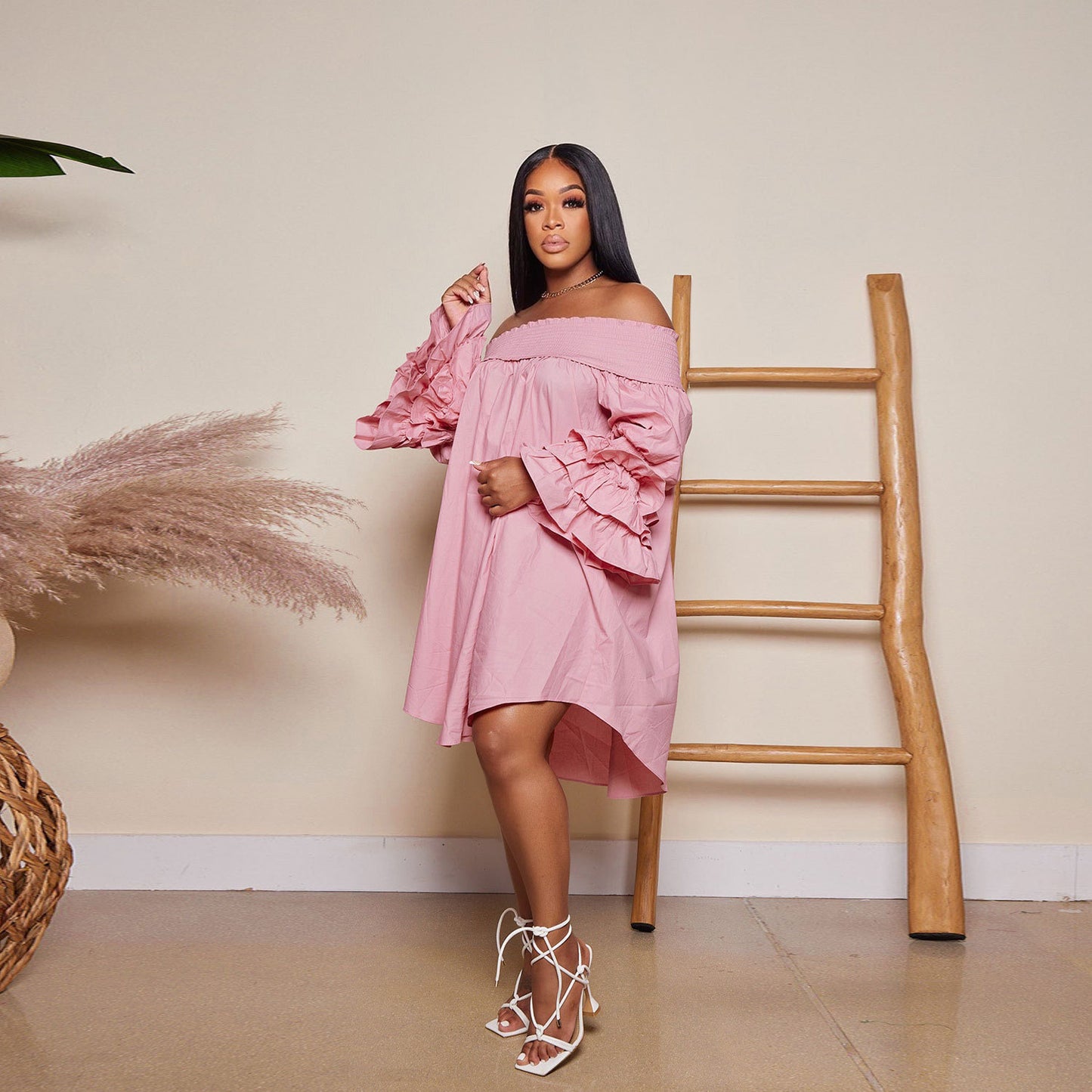 Dress Elegant Off-Shoulder Fitted Dress Style Summer Fashion