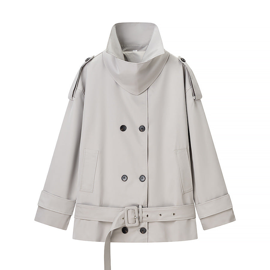 Chic Casual Versatile Double-Breasted Mid-Length Trench Coat Women's Fashion
