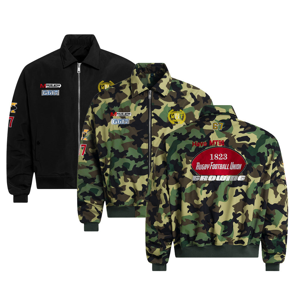 Camouflage short cotton jacket