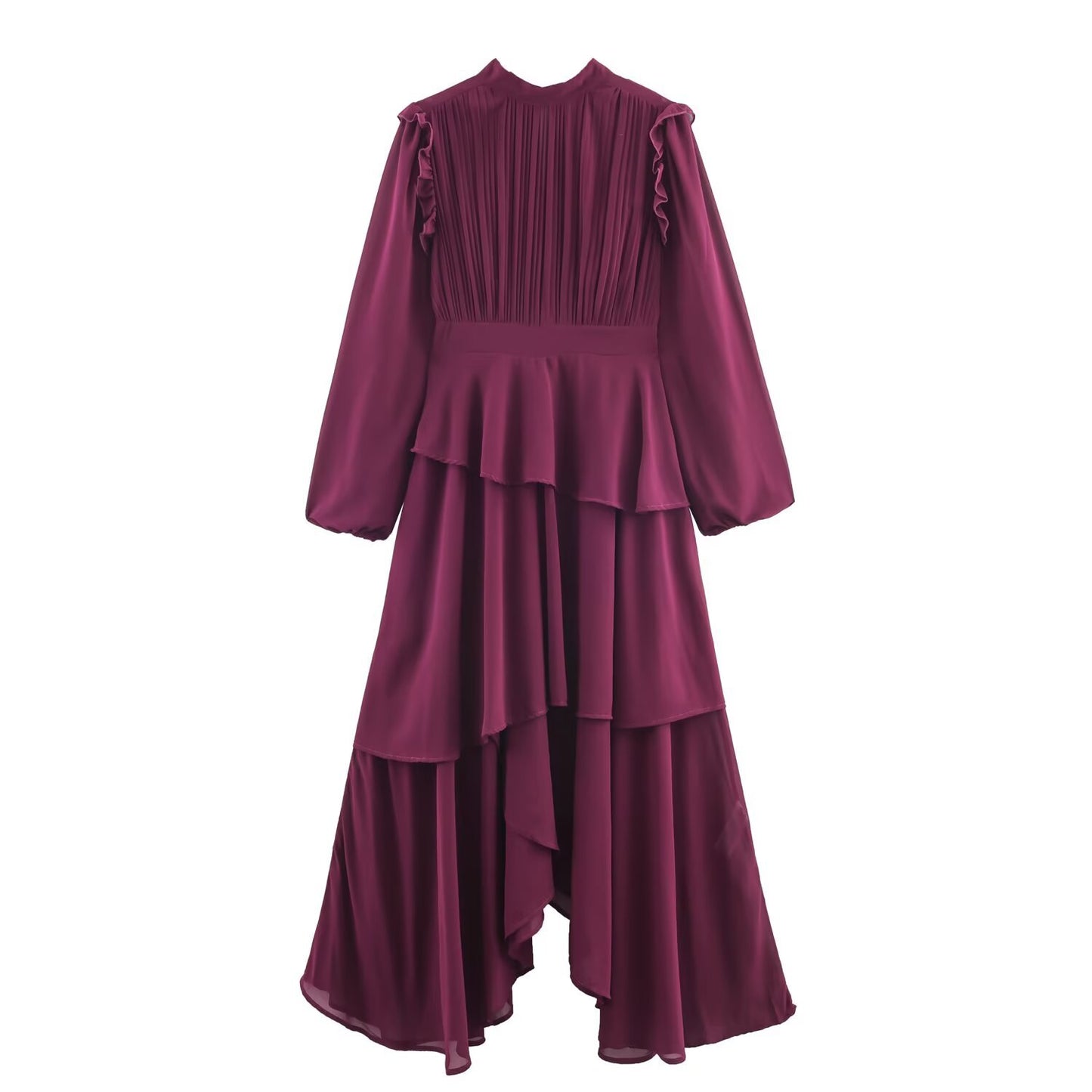 Women's Fashion Chiffon Dress with Irregular Layered Design, Elegant Style Spring New Arrival