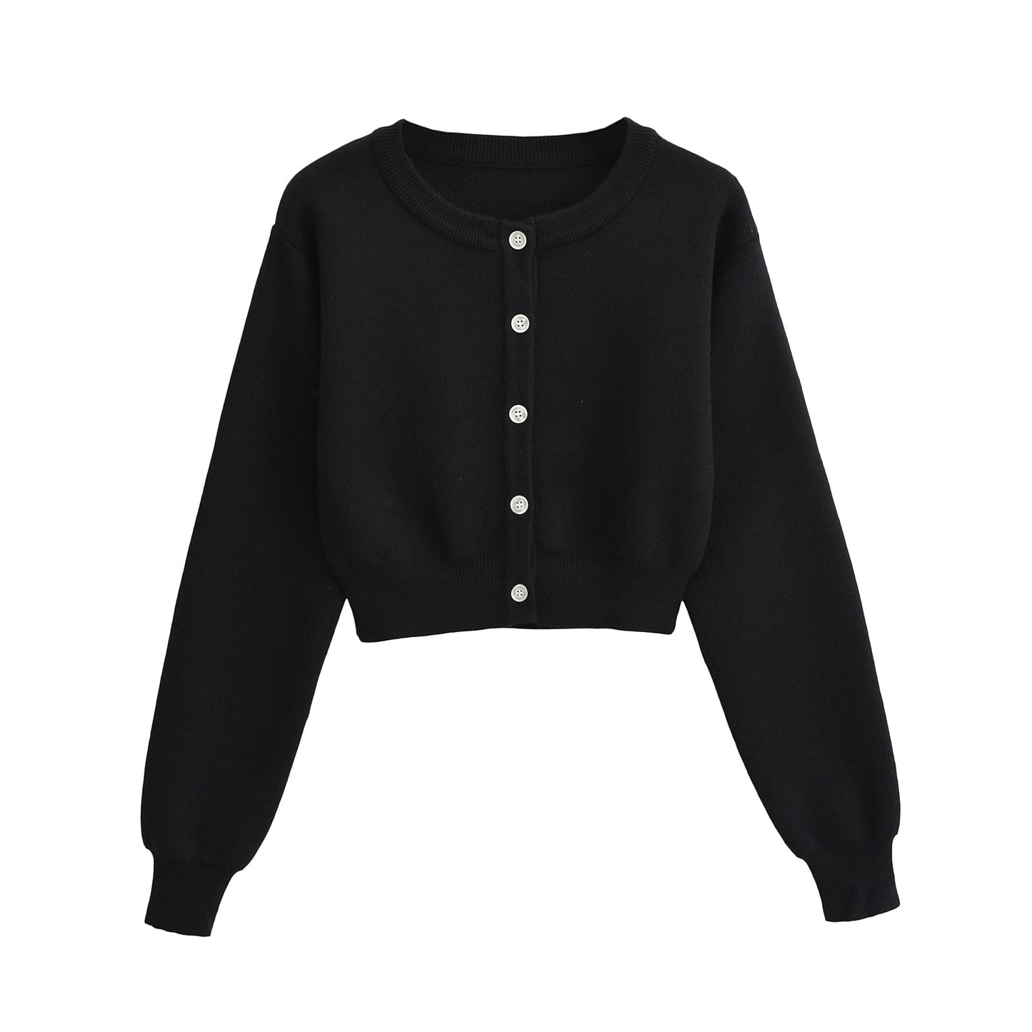 Round neck long sleeved sweater