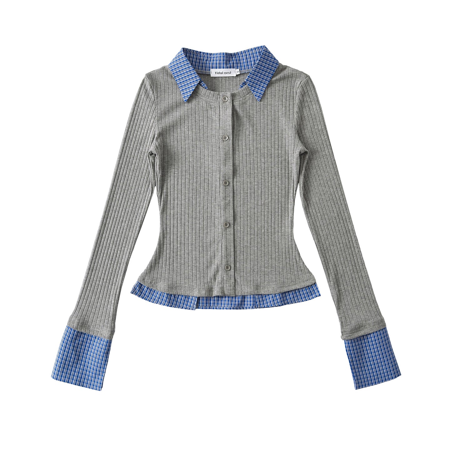 Collar long sleeved slim fit top