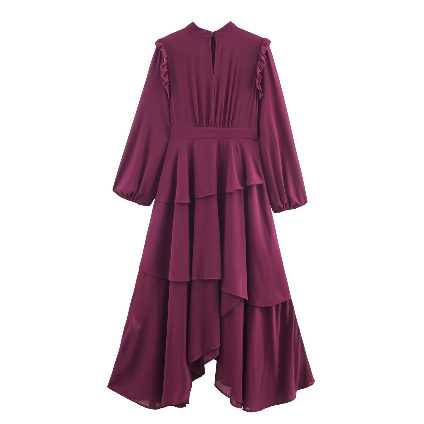 Women's Fashion Chiffon Dress with Irregular Layered Design, Elegant Style Spring New Arrival