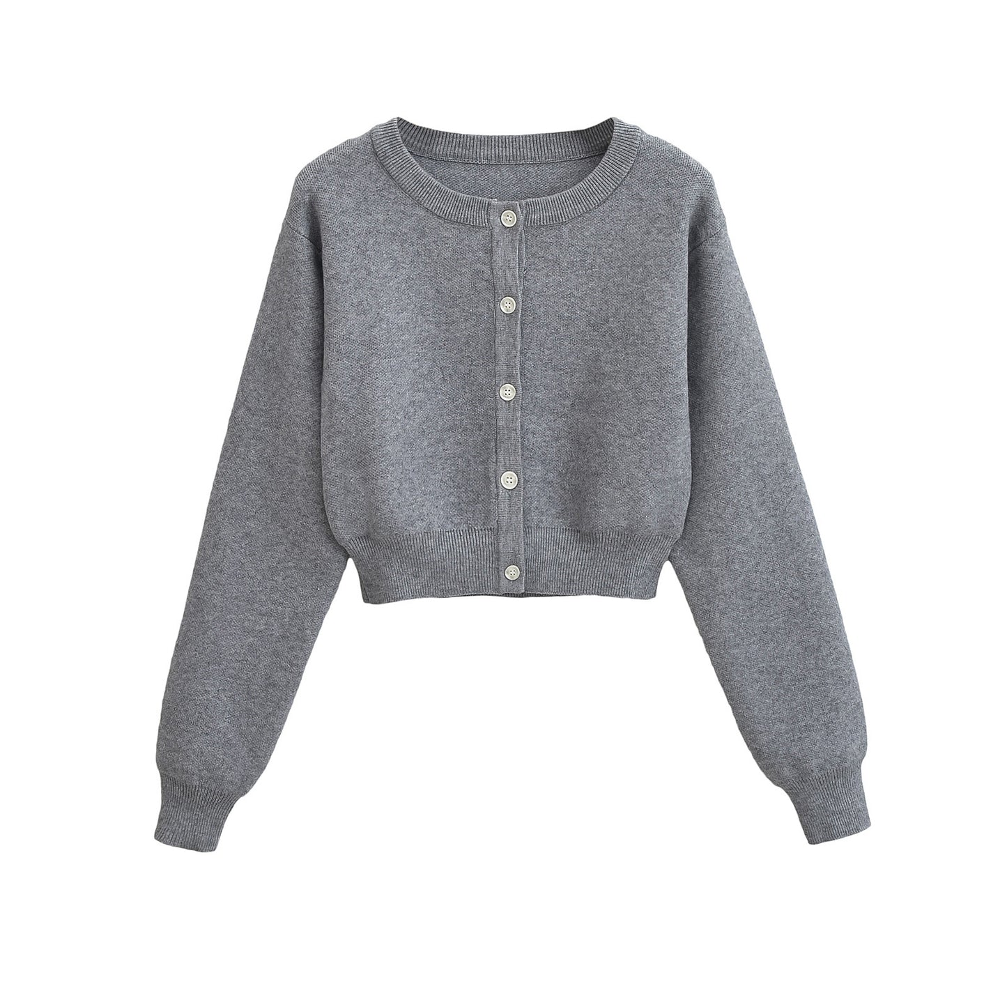 Round neck long sleeved sweater