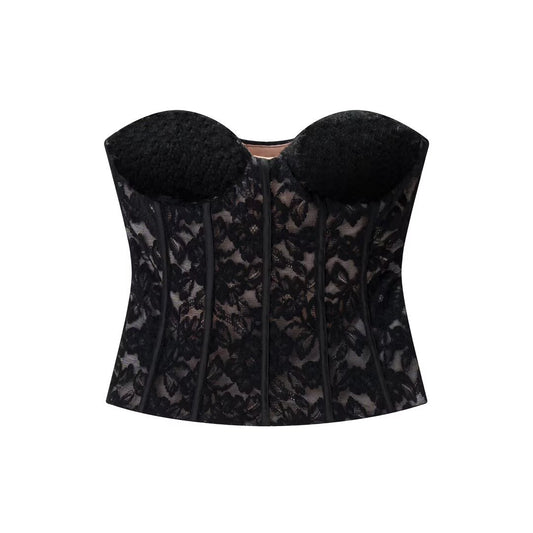 Spicy girl velvet lace corset