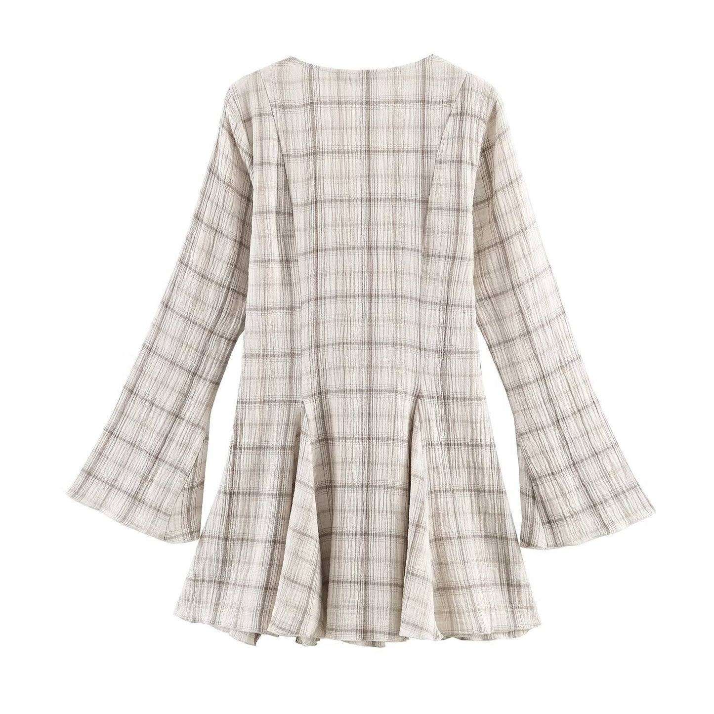 New Women's Fashionable Casual Plaid Mini Dress