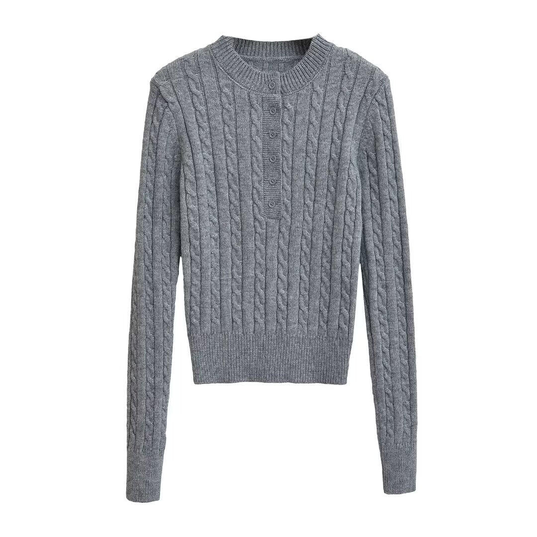 Half open collar single buckle cover top