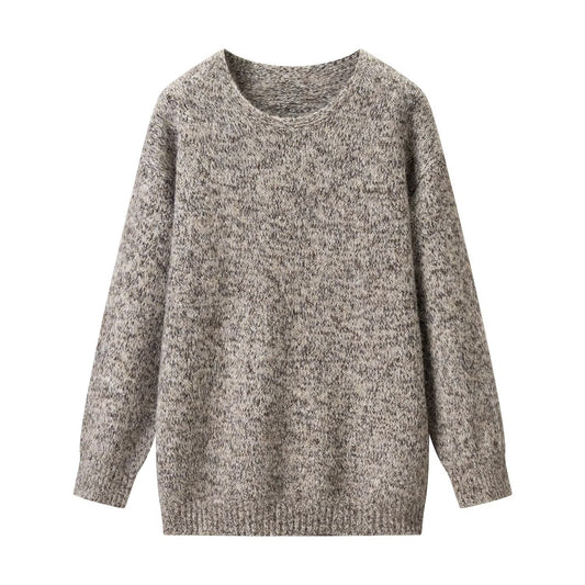 Simple round neck double stranded knitted base sweater