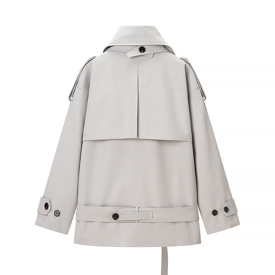 Chic Casual Versatile Double-Breasted Mid-Length Trench Coat Women's Fashion