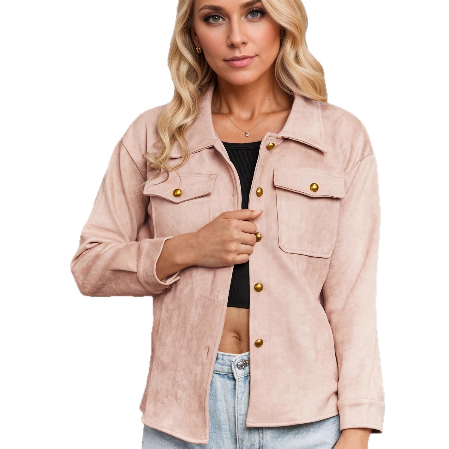 Women's collar long sleeved jacket jacket
