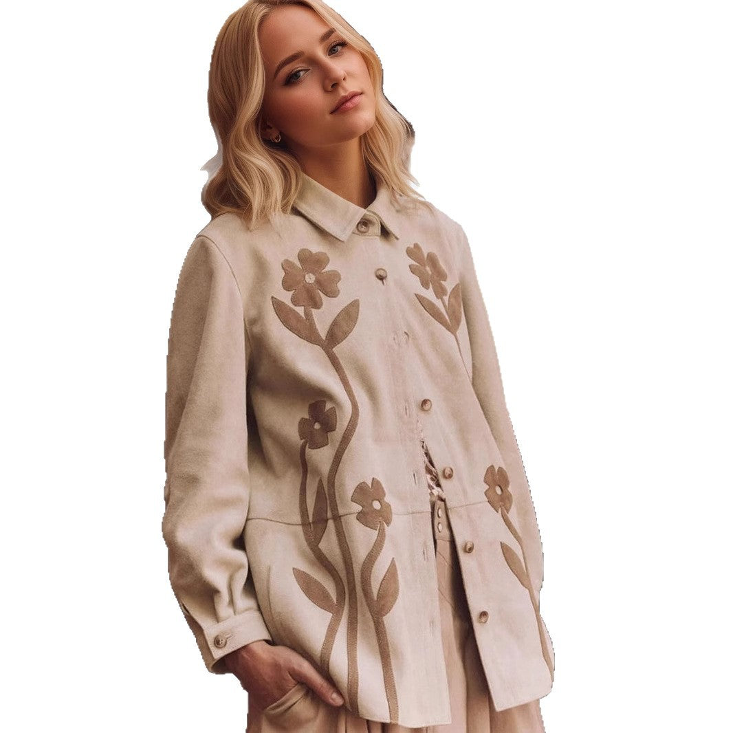 Collar loose long sleeved top