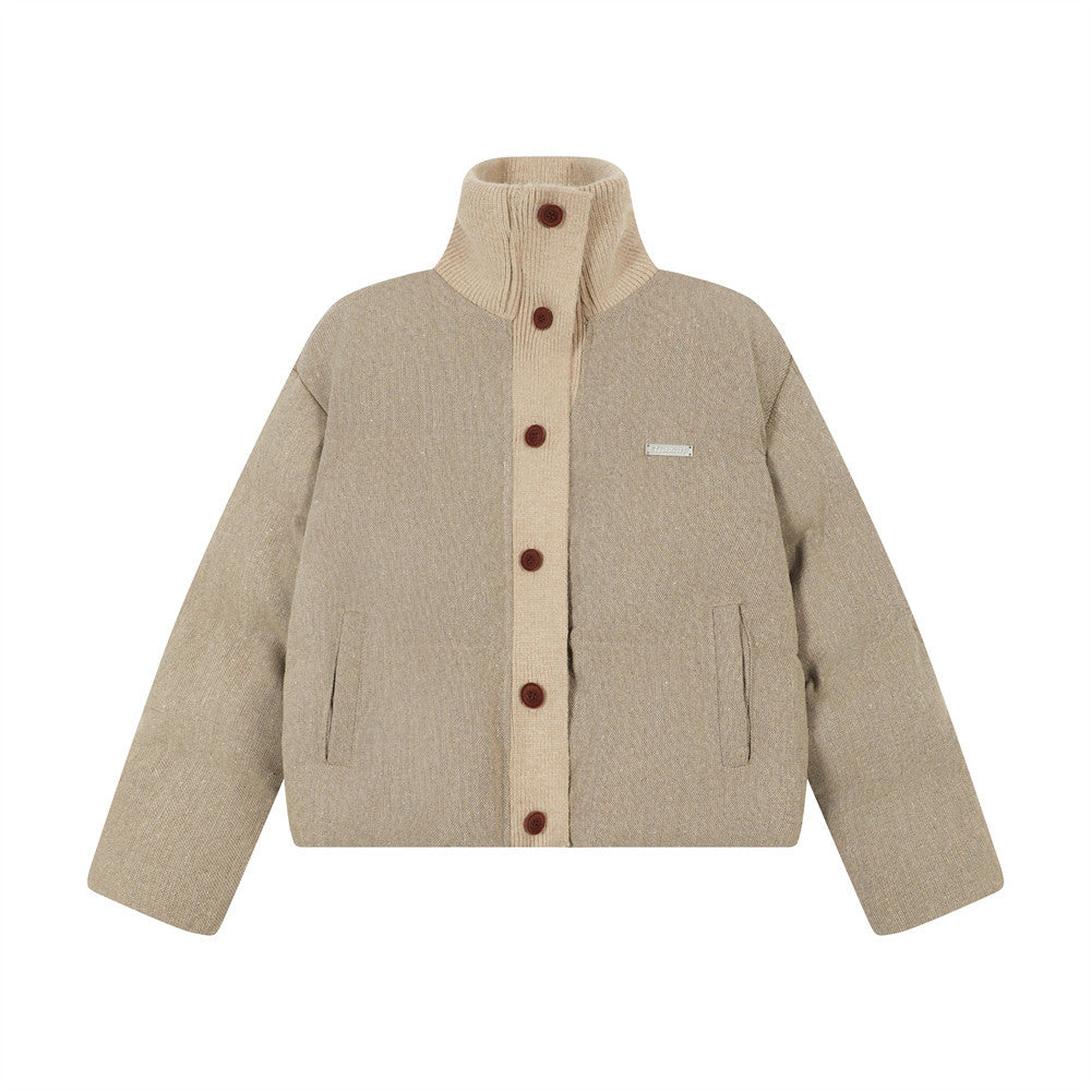 Bottom drawstring single breasted cotton jacket