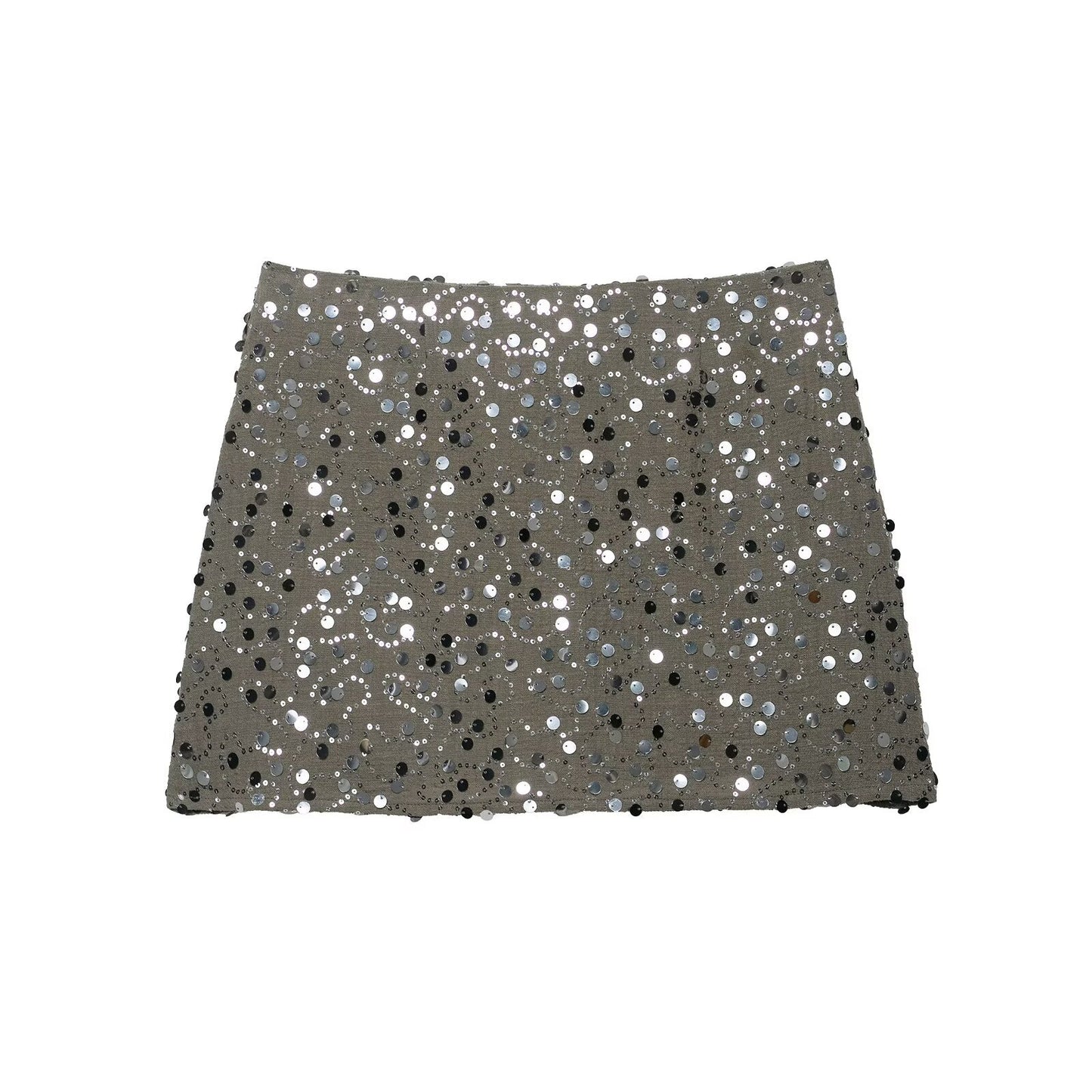 Spicy girl bead embellished double breasted mini skirt
