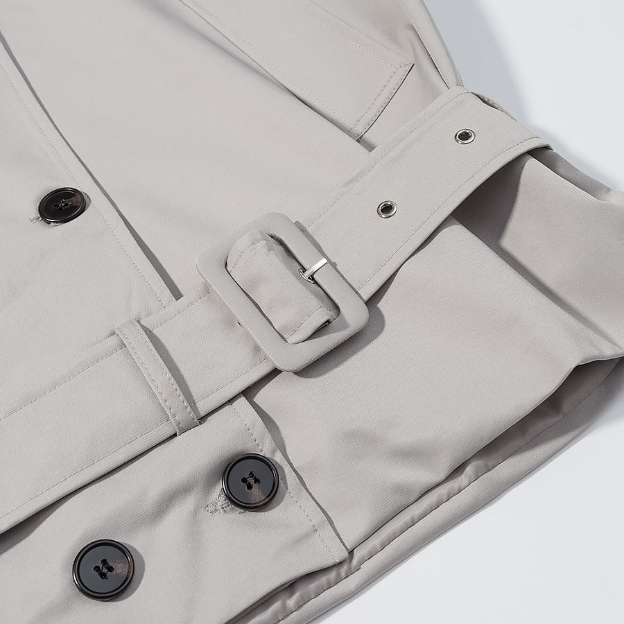 Chic Casual Versatile Double-Breasted Mid-Length Trench Coat Women's Fashion
