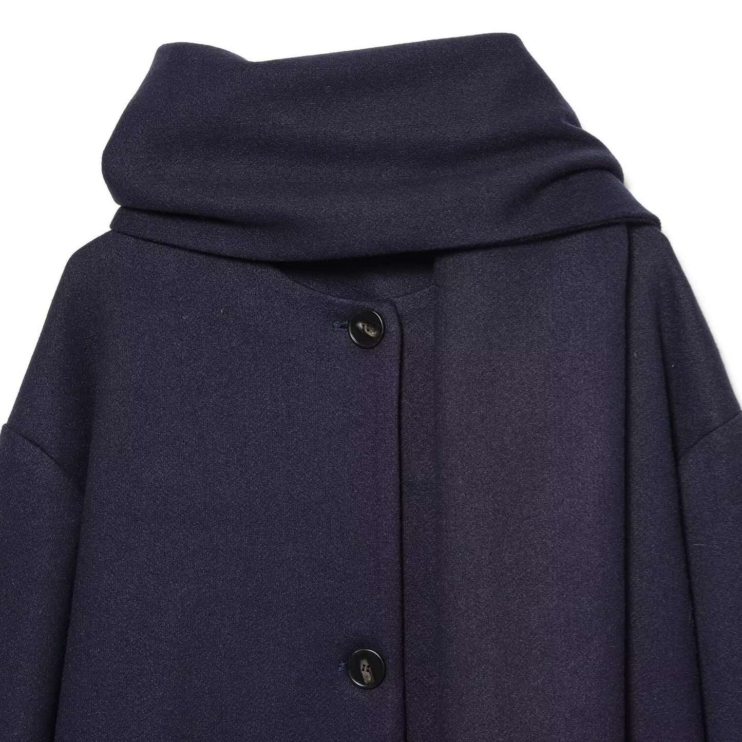 Wool blend scarf short coat jacket