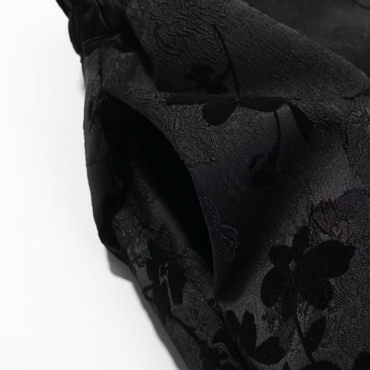 Street Style Fashion Trendy Fleece-Lined Warm Jacquard Floral Bubble Pants for Women