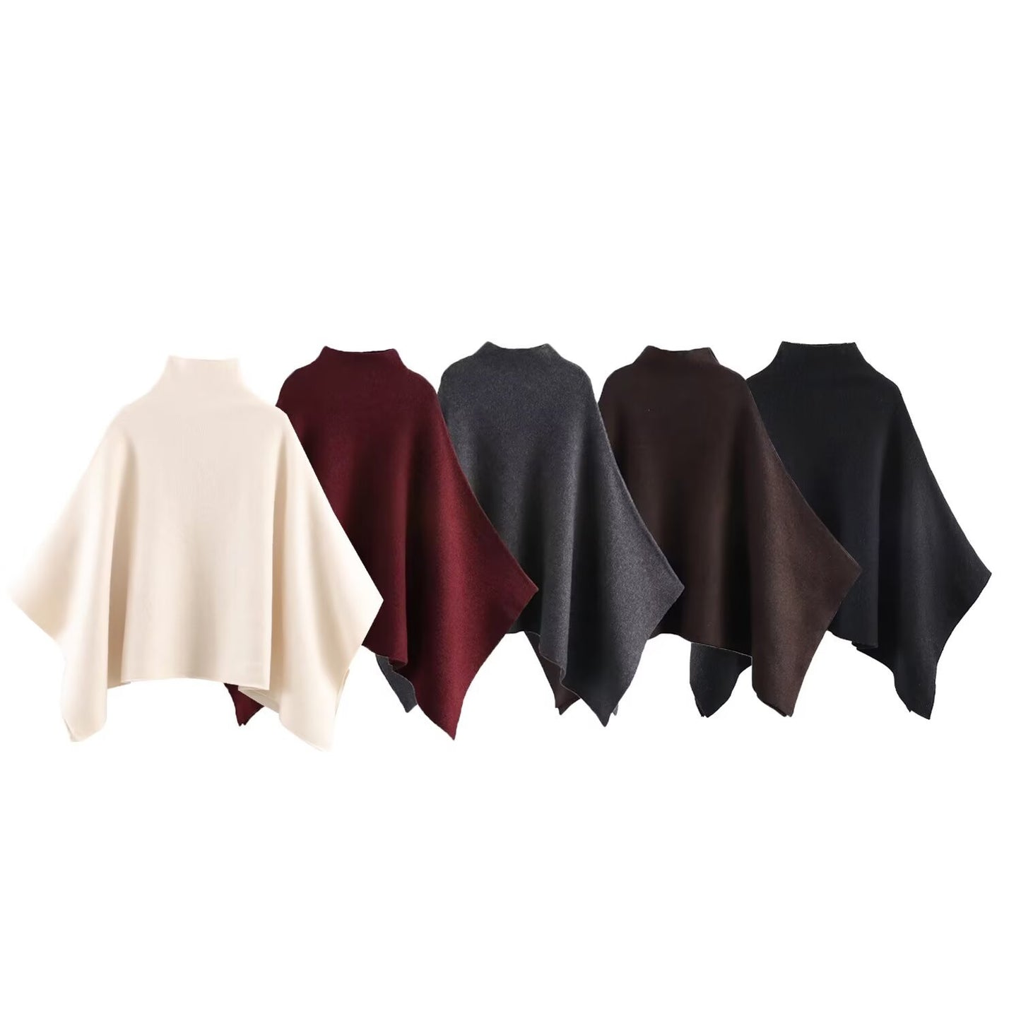 Style New Women's Fashion Stand Collar Knit Cape Coat