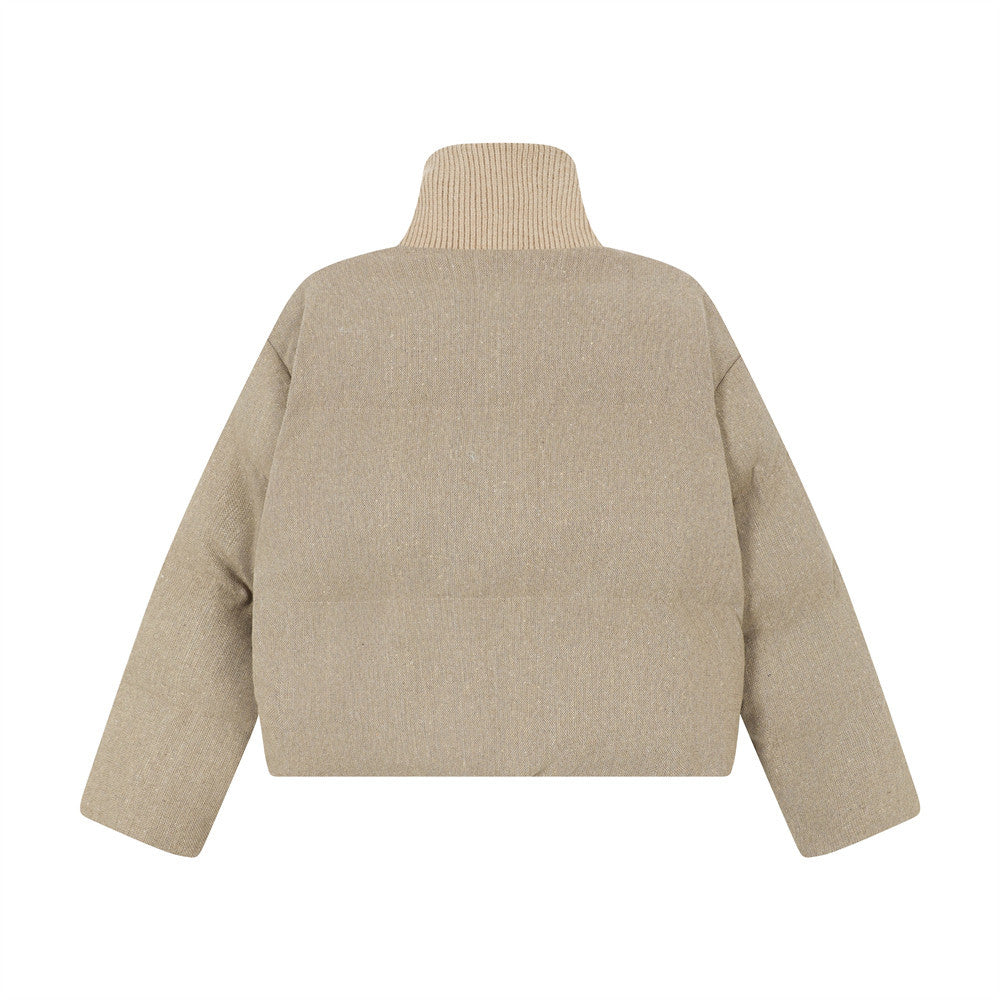 Bottom drawstring single breasted cotton jacket