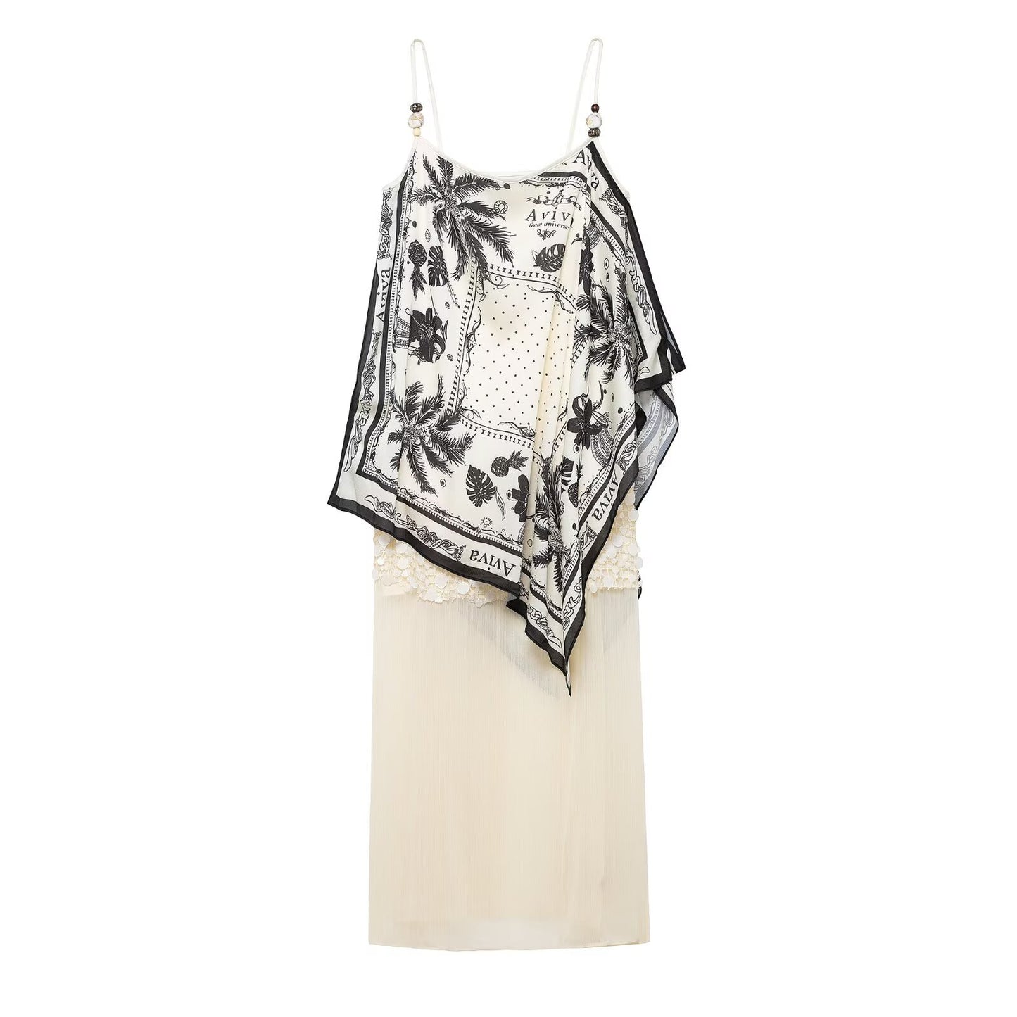 New women's classic and versatile fashion pearl print dress with Western style