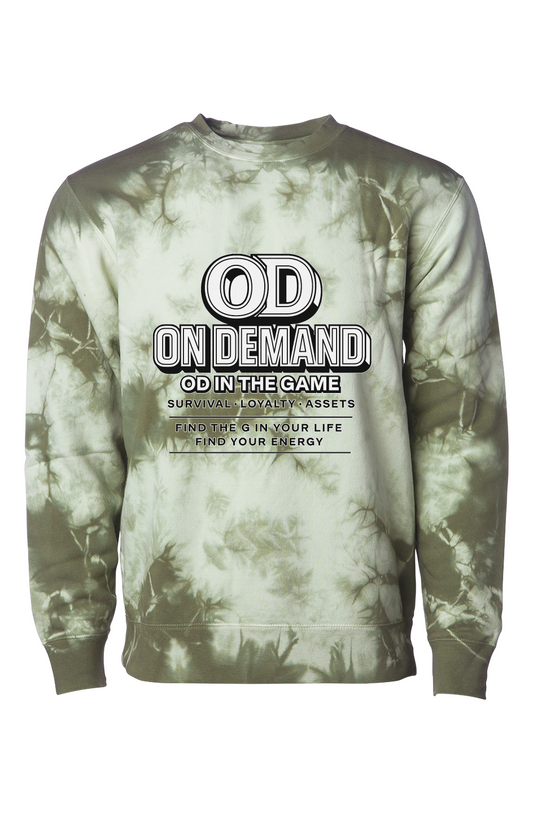 On Demand OD Slā Tie Dye Olive Crew Neck