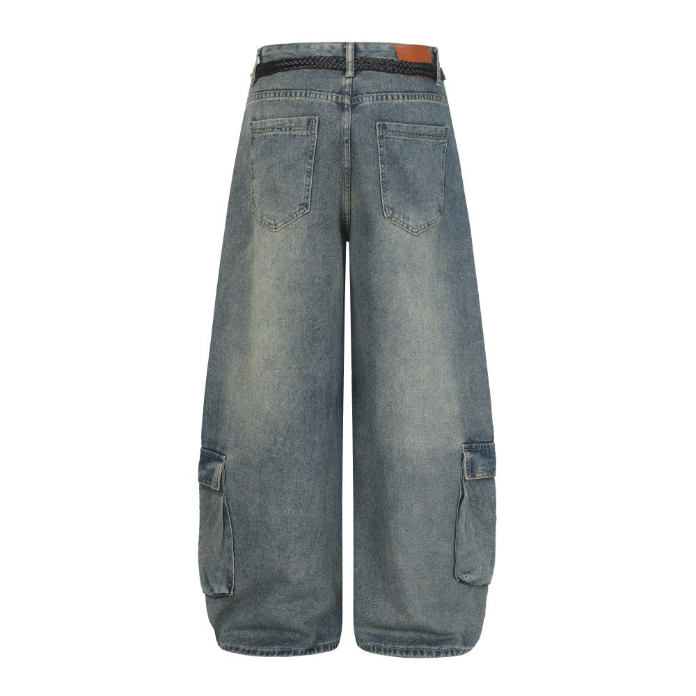 Multi pocket strap jeans