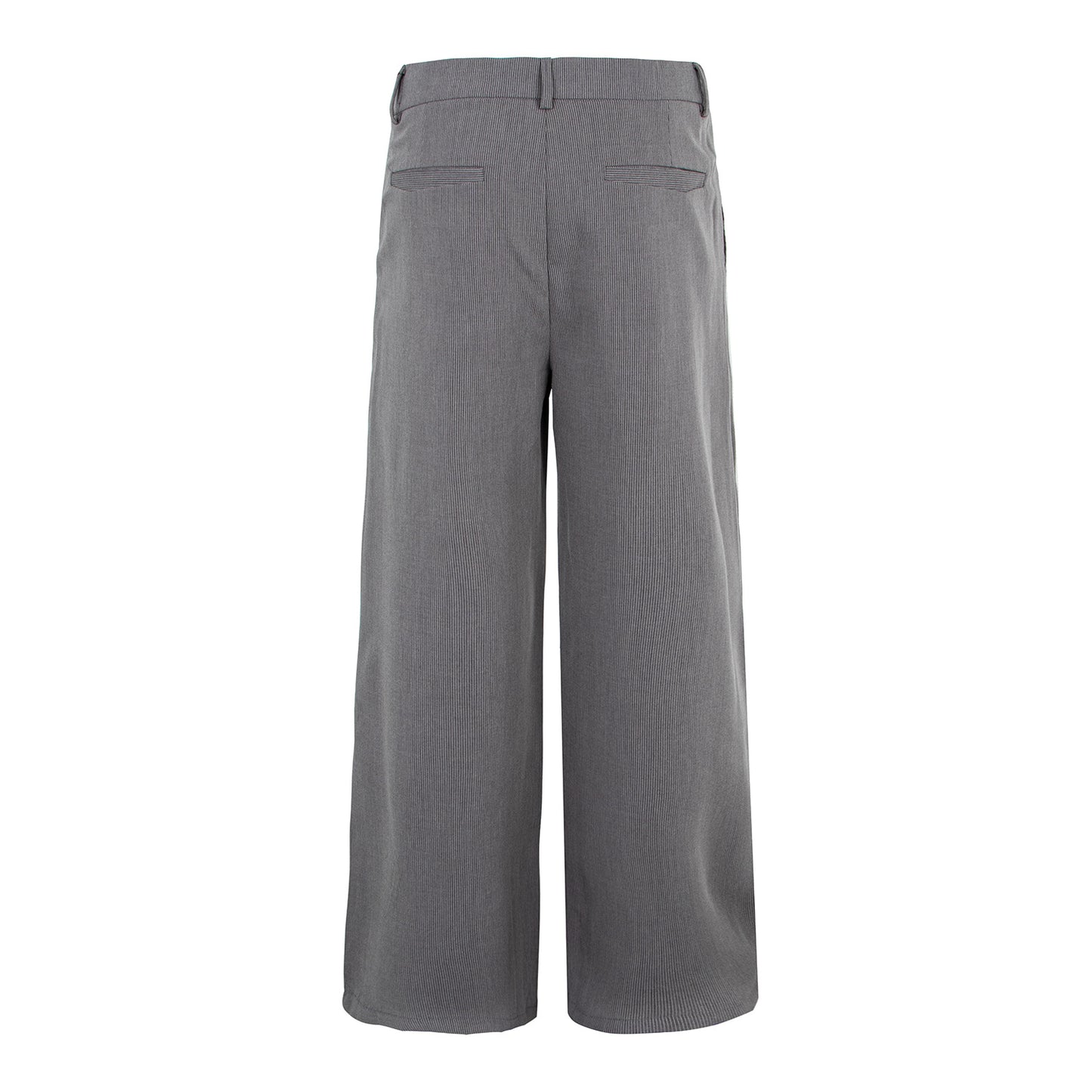Flowing Lightweight Trousers with Pleated Design, Striped Fabric, Straight Fit Casual Pants