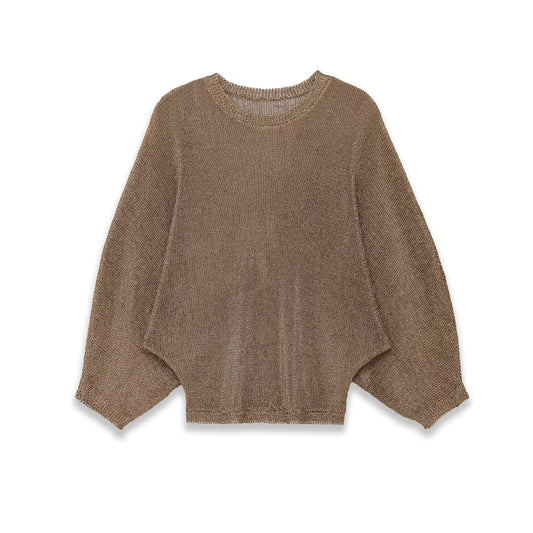 Short skirt style metal plated knitted sweater