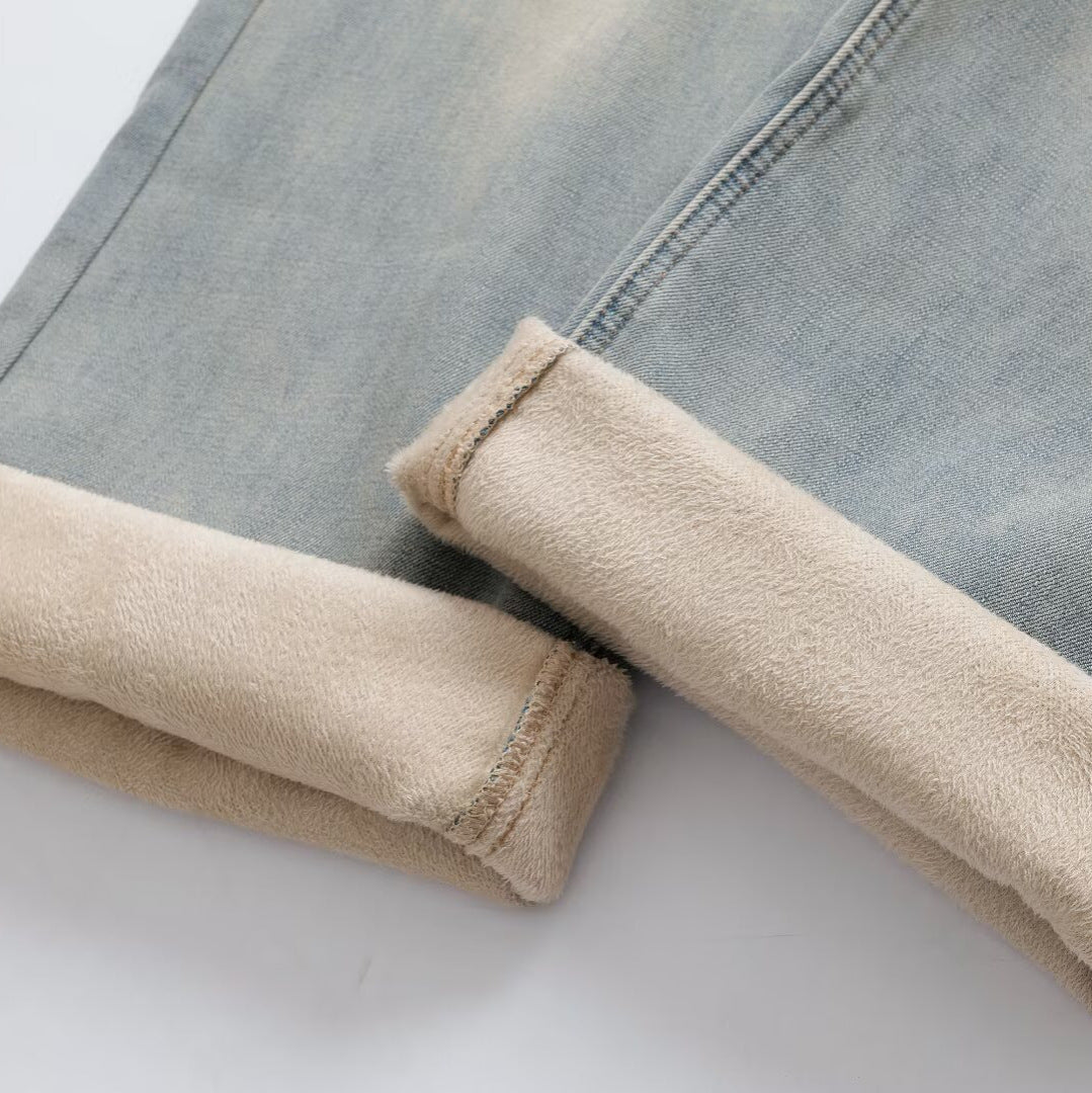 Style Classic Versatile Fashionable Fleece-Lined Jeans for Women