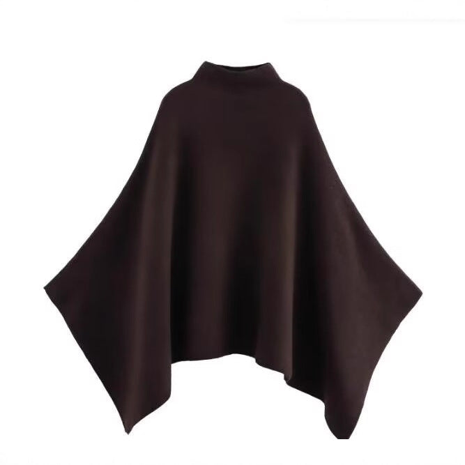 Style New Women's Fashion Stand Collar Knit Cape Coat