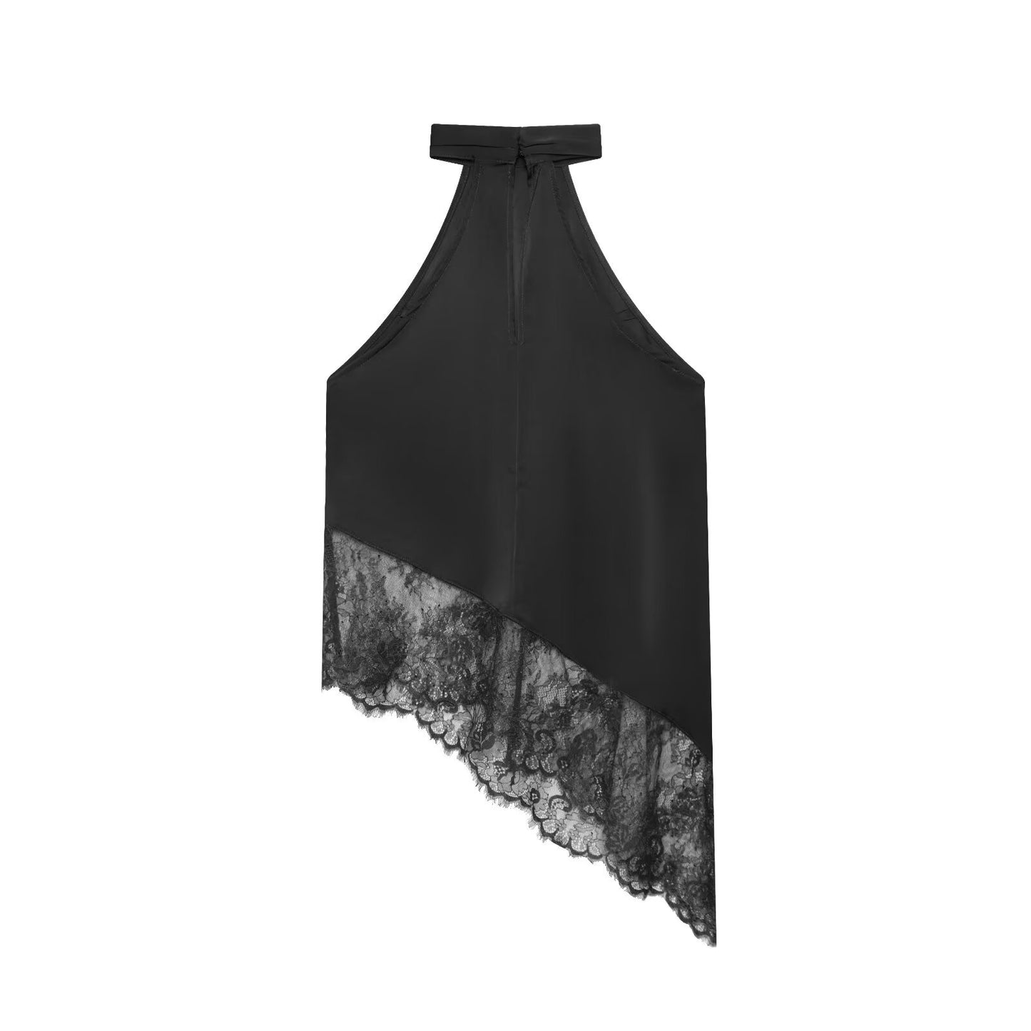 Sexy Style Fashionable Sexy Lace Spliced Halter Neck Top